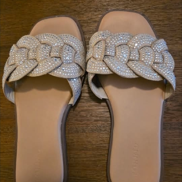 torrid Shoes - Torrid Cream Braided Slide Sandals